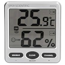 Sper Scientific 8 Channel Wireless Indoor/Outdoor Humidity & Temperature Monitor Set 800256 Large LCD Display & Wireless Remote Sensors - Multi-Sensor Thermo-Hygrometer for Home Greenhouse Warehouse