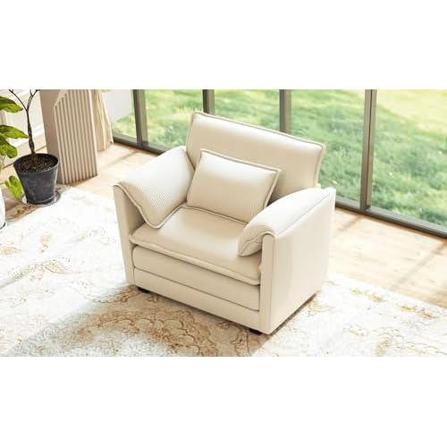 Real Relax Cloud Couch 75.3'' Modular Loveseat Sofa, Corduroy, Beige