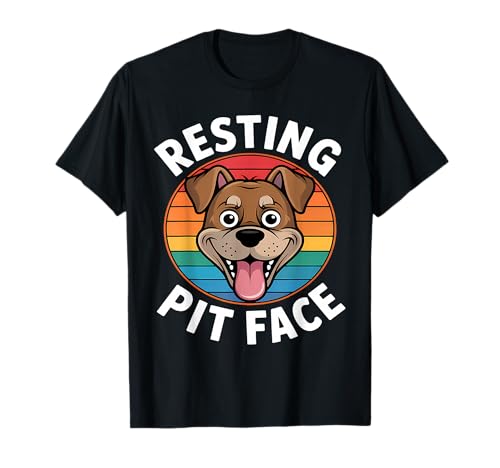 Vintage Pitbull Resting Pit Face - Funny Pitbull Dog Lovers T-Shirt