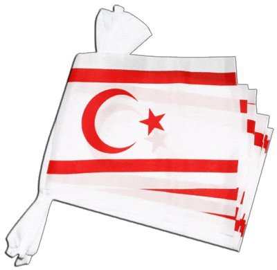 Guirlande drapeau Chypre du Nord de 5,9m pour vos soirées et fêtes