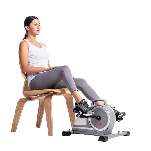 Sunny Health & Fitness Magnetic Under Desk Mini Exercise Cycle Bike, Dual Function Pedal Exerciser with Digital Monitor and Carrying Handle –SF-B020026