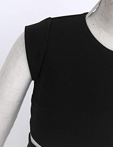 QinCiao Girls Cap Sleeve Gymnastics Active Ballet Dance Crop Tank Top Athletic Tee Shirts for Workout Sports Yoga Black 14