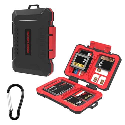 Etui Carte SD, Rangement Carte SD, Boîte de Rangement pour 30 Cartes, Étui pour Cartes Mémoire, Étanche et Antichoc pour 8 Cartes et 4 CF/XQD, TF12, SIM1, Étanche, Anti-poussière et Portable
