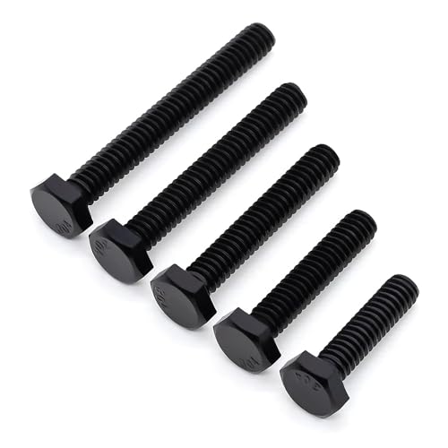 Image of Glvaner 1 /4-20 x 1 /2 inch Stainless Steel Hex Head Screws Bolts, Black Coated, 304 Stainless Steel 18-8, Hexagon Head Bolts, Full Thread, 20 pcs