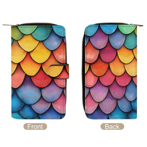 Dragon Scale Womens PU Leather Wallet Long Purse Clutch Organizer for Office Travel3