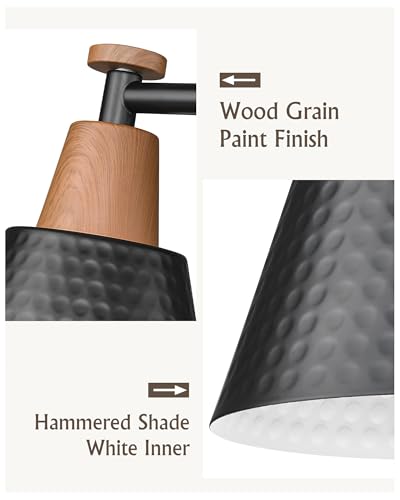 Image of FEMILA Modern 2 Light Bathroom Vanity Lights, Industrial Bathroom Light Fixtures Over Mirror, Black Vanity Lighting Fixtures, Woodgrain Finish, 4FG59B-2W BK-NW