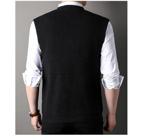 Men's Sweater Vests Winter Warm Knitted Waistcoats Lightweight Casual Sleeveless Pullovers3