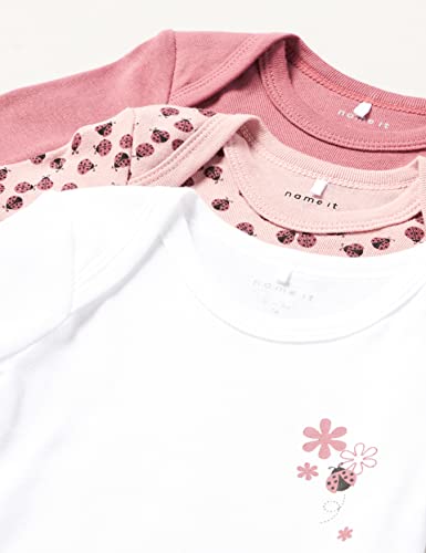 Body NBFBODY 3-pack voor meisjes, biologisch katoen, Deco Rose, 98 cm - Image 3