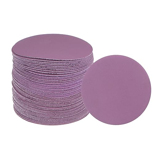 uxcell 50pcs 600 Grit Purple Sanding Discs 3 Inch Hook and Loop Aluminum Oxide Orbital Sanding Pads Paper Wet Dry Polish for Metal Woodworking Drywall