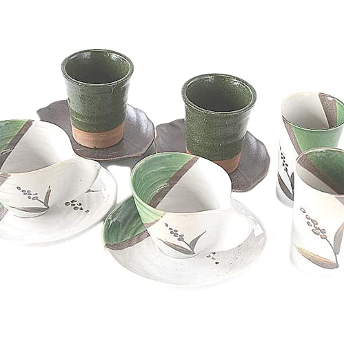 Amazon | 福袋 高級 美濃焼き 和食器 10点セット 織部緑系 fb002