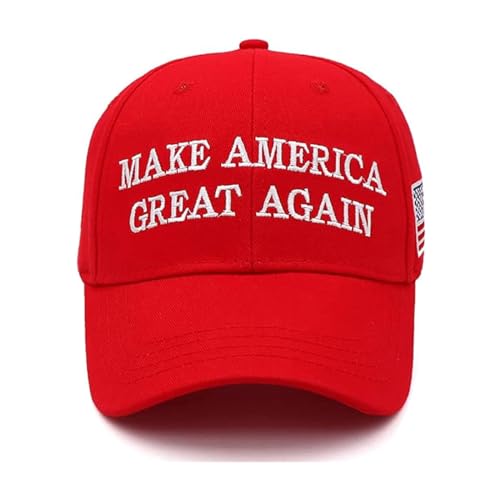 Trump 2024 Hat MAGA Donald Trump Hat Keep America Great Hat USA Stickerei Verstellbare Baseballkappe Farbe: Rot M/L
