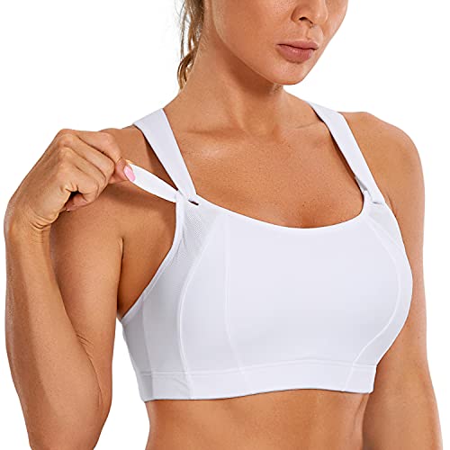 Image of SYROKAN Women's Sports Bra Front Adjustable Padded | High Impact, Racerback, Wireless, Plus Size, Full Coverage, Running Bra