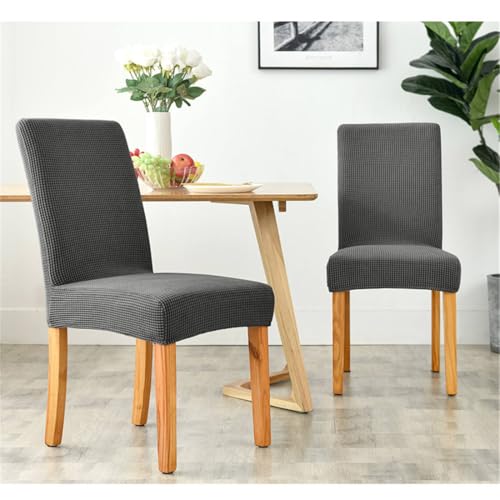Housse de chaise extensible lot de 2 jacquard pour protéger vos sièges - 5