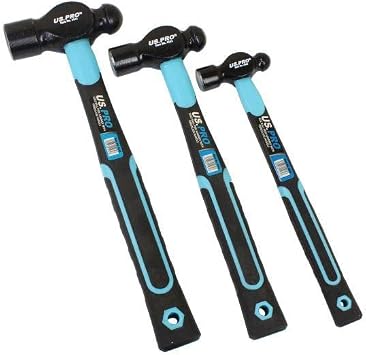 أدوات PRO الأمريكية 3PC Ball Pein Hammer مع مقبض من الألياف الزجاجية 8 ، 16 ، 32 أوقية 4543