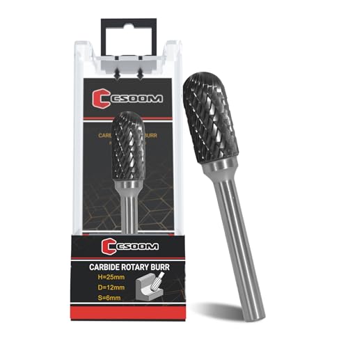 CSOOM C-12 Fraises en métal dur avec tige de 6 mm, lime rotative,...