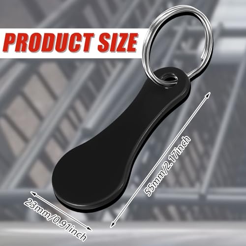 Image of Shimeyao 4 Pcs Portable Aluminum Alloy Keyring Shopping Cart Trolley Tokens Quarter Keychains Gift for Men Women Valentines