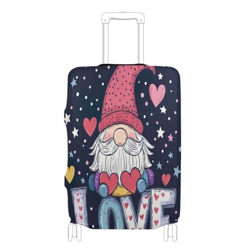 Joisal Gnome Valentine's Day Suitcase Protector Cover Tsa Approved Fit 18-32 Inch Luggage