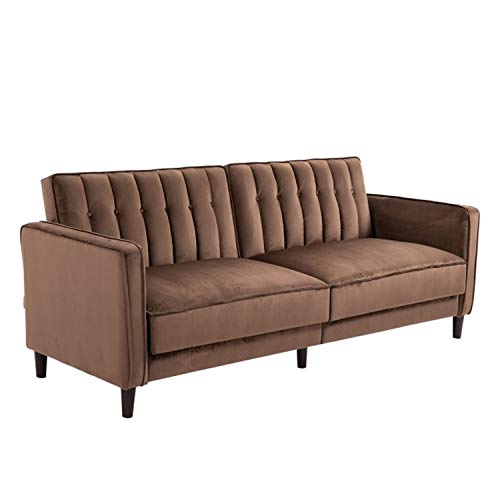 Rtyrytiiu Sofa bed recliner Sofa Bed Adjustable Back Thick Cushions, 205W X 98D X 98Hcm-Brown Modern Style Bedroom With Sofa Bed Recliner For Living Room Bedroom