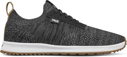 TRUE Linkswear All Day Knit 2 Breathable Lightweight Golf and Lifestyle Shoe for Men's with Stretch Knit Upper and Versatile Traction, Maui Black - 9