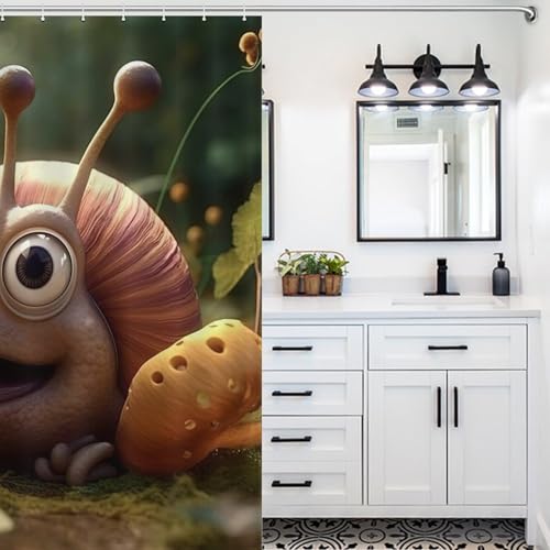 Rideau de douche escargots imperméable contre les éclaboussures de baignoire