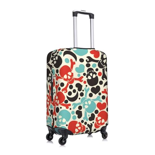 Colorful Skulls Travel Luggage Cover Suitcase Protector Bag,Anti-Scratch Fits 18-32 Inch Luggage,Baggage Covers For Kid And Adult,Large3