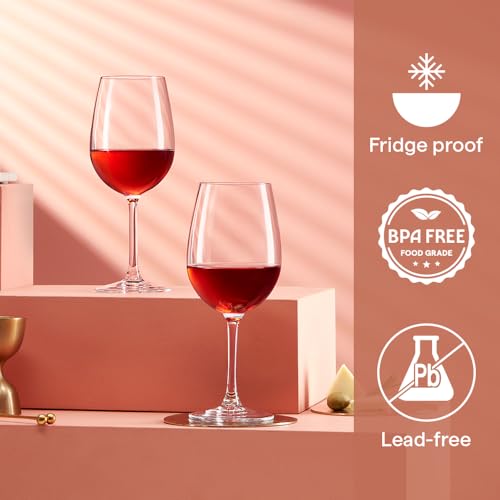 Image of Borosil 450ml x 2pc Opera Wine Glass Set | Wine Glasses for Red & White Wine, Cocktails & Mocktails | Elegant Glassware for Home, Parties & Gifting