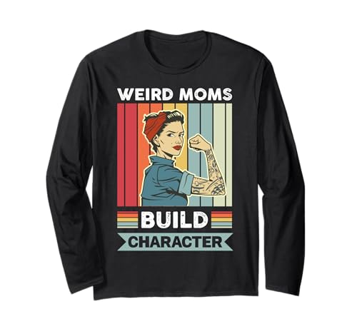Mamás raras construyen personaje mamá madre día de la madre Manga Larga