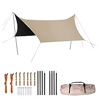 【1度使用のみ】防水タープ　特大　蝶形　組み立て簡単　ハイクオリティ Amazon | Kitakawa JP 防水タープ キャンプタープ ヘキサタープ