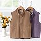 ANIMQUE Kleinkind Kinder Polar Fleece Gilet Stehkragen Schwirren Verdicken Ärmellos Jacke Herbst Winter Warm Einfach Eltern-Kind Oberteile Oberbekleidung, Braun 110