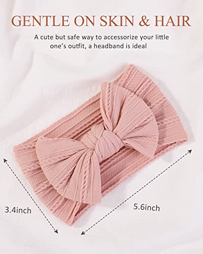 jollybows 12pcs Nylon Headbands for Baby Girls Infant Baby Bows Newborn Hairbands + 6pcs Baby Nylon Headbands Hair Bow Elastics Hairbands Hair Accessories for Baby Girls Newborn Infant Toddlers Kids4