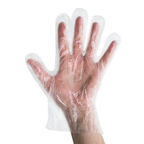 UltraSource Disposable Poly Gloves, Food Safe Powder/Latex Free, Clear, Size Large