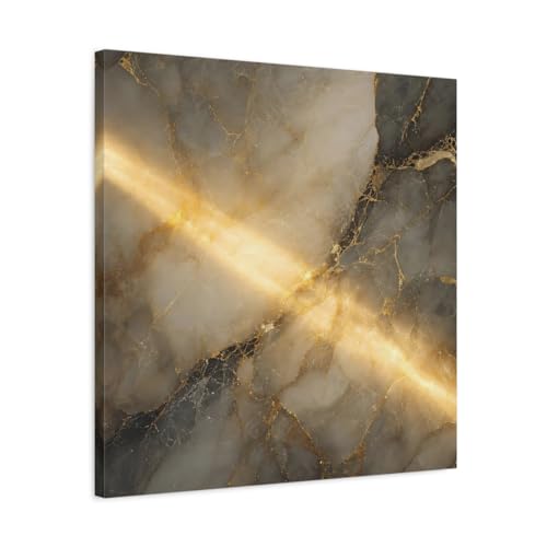 Impression sur toile marbre gris et or de haute qualité avec châssis de 3cm