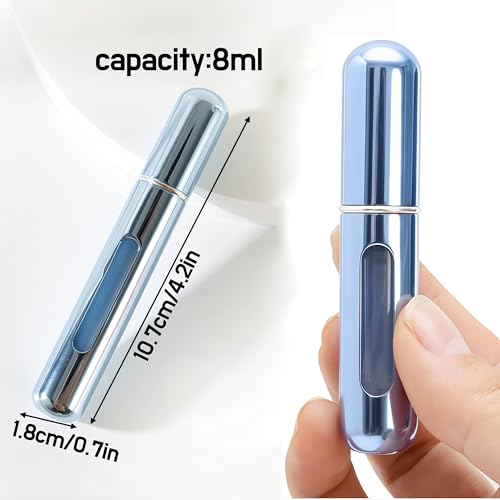 8ML Portable Mini Separate Perfume Bottle, Refillable Perfume Portable Atomizer Bottle Refillable Perfume Spray, Refill Pump Case for Traveling and Outgoing (4 Pack)2