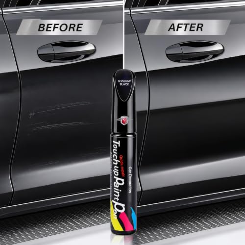 Image of Shadow Securitronics Car Scratch Remover Touch Up Paint Pen | 2 in 1 Automotive Repair Pen for Minor & Deep Scratches | Glossy Finish Car Paint Scratch Repair Tool for Car & Bike | Black | 12 ml | 1X