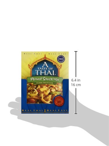 A Taste of Thai Peanut Sauce Mix Packets | Authentic Thai-Style Sauce with Ground Peanuts & Traditional Spices | Ready in Minutes | No Artificial Flavors | Non-GMO, Gluten-Free – (6 Pack, 3.5 oz Each)