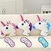 Light Cushion Almohada Emojis de Animales Viaje,Cojín de Emoticono Unicornio Divertido, Suave > Incluye Almohada + Antifaz para Dormir 100% Tapa Ojos para Dormir. (Unicornio Morado)