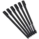 GANSSIA Classical Design 0.38mm Gel Pens Black Gel Ink Pens for Writing Pack of 6 PCS