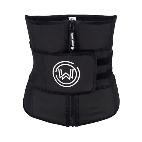 What Waist Define Band - Adjustable Latex Compression Slimming Waist Trainer (Black/Large)