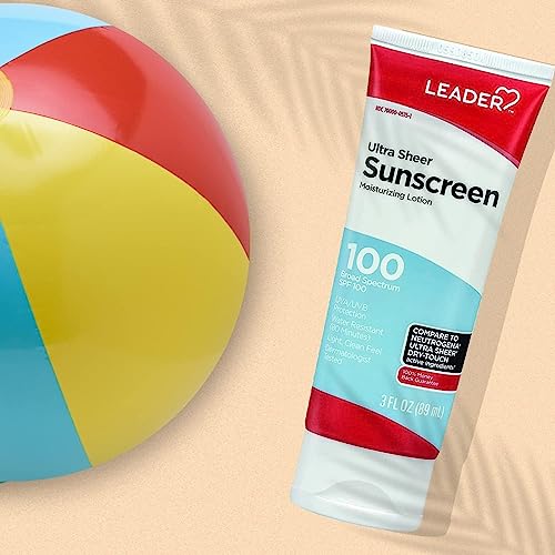 Leader Travel Sunscreen Spf 100+, Ultra Sheer Dry-Touch Water Resistant And Non-Greasy Lotion With Broad Spectrum Spf 100+, 3 Fl Oz #TOP3