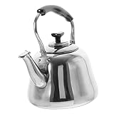 ELAYARD Zwitschernder Wasserkocher Und Pfeifkessel für Gasherd pfeifen mit edelstahlkanne edelstahlwasserkocher tekanne Wasserkocher Wasserkocher Küchenwasserkessel Rostfreier Stahl Silver