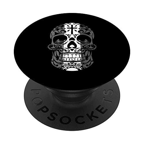 Mexican Sugar Skull Pride Calavera Day Dead Cinco De Mayo PopSockets Swappable PopGrip, Black
