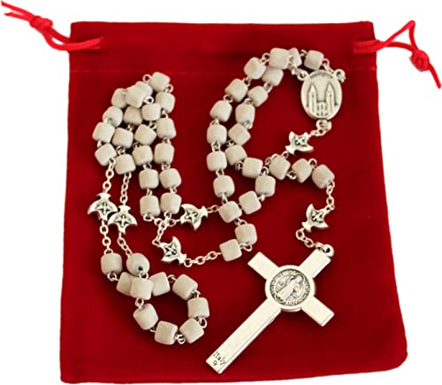Holy Land Market Medjugorje Rosary - Handcrafted from Apparition Hill Stones, 20 in, Silver Cross3