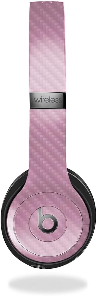 Carbon Fiber Skin Compatible with Beats Solo 4 - Solid Pink - Premium 3M Vinyl Protective Wrap Decal Cover - Easy to Apply | Crafted in The USA by MightySkins