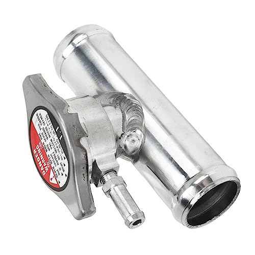 Dioche Kühlereinfüllstutzen, Inline Kühlerschlauch Einfüllstutzen mit 16 PSI Verschluss, 32MM (1-1/4 Zoll) Außendurchmesser, Polierte Oberfläche aus T6061 Aluminium für Pkw