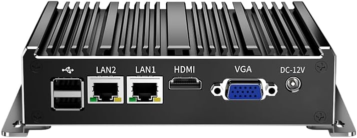 Fanless Mini PC, Industrial PC, Mini Computer Dual Core N2840, 4K HD+VGA, 2Gigabit Ethernet, USB, Mini Desktop PC 2 RS232 COM, WiFi/Win10/Linux, NO RAM NO SSD (NO RAM NO SSD)