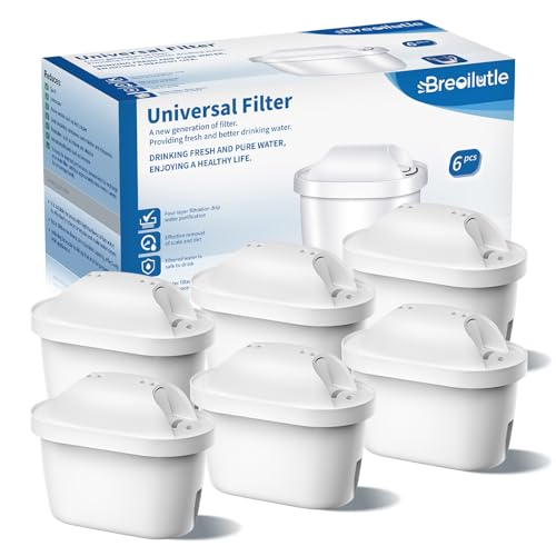 BREOILUTLE Water Filter Cartridges Compatible with Brita® Marella® Jug Kettle, Water Filter Replacement for Brita® Maxtra+® Plus Maxtra Pro® All-in-1 Reduces Impurities (6PCS)