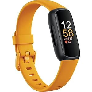 Fitbit Inspire 3 Fitness Tracker – Advanced Health Insights with Stress Management, Workout Intensity & Sleep Tracking, 24/7 Heart Rate, Includes Small and Large Classic Bands – Morning Glow/Black