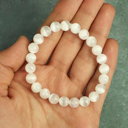 Image of Reiki Crystal Products Natural Crystal Stone 8 mm Round Bead Bracelet for Men & Women | Stretchable Gemstone Bracelet for Meditation, Yoga, Reiki & Daily Wear