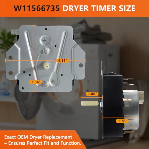 Image of W11566735 W11685947 Dryer Timer Replacement, Genuine OEM Quality, Replaces AP7215858, PS17216594, EAP17216594, 4981088, 162-428-1, Fits Maytag Dryer MED4500MW0 YMED4500MW0, 2-Year Warranty