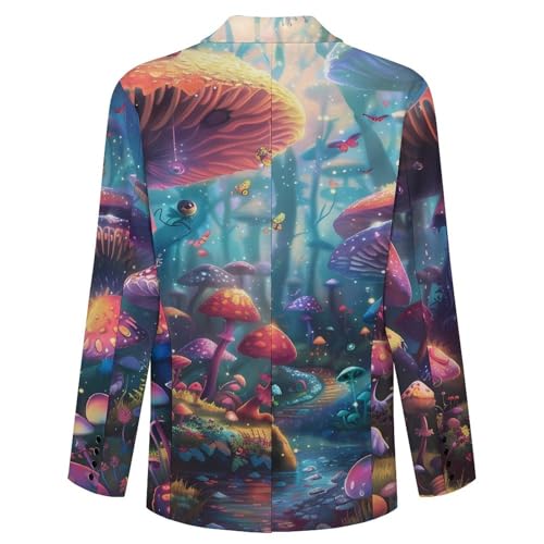 Mushroom with Overflowing River Mens Casual Blazer Button Suit Jacket Lightweight Sport Coat for Work Business 5